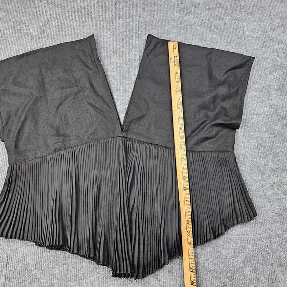 Casilda Mut Top Womens One Size Black Pleated Coastal Chic Minimal Lagenlook - Picture 4 of 7